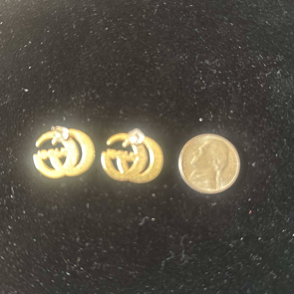 Gucci earrings  Gold tone with  Crystal - Picture 3 of 5